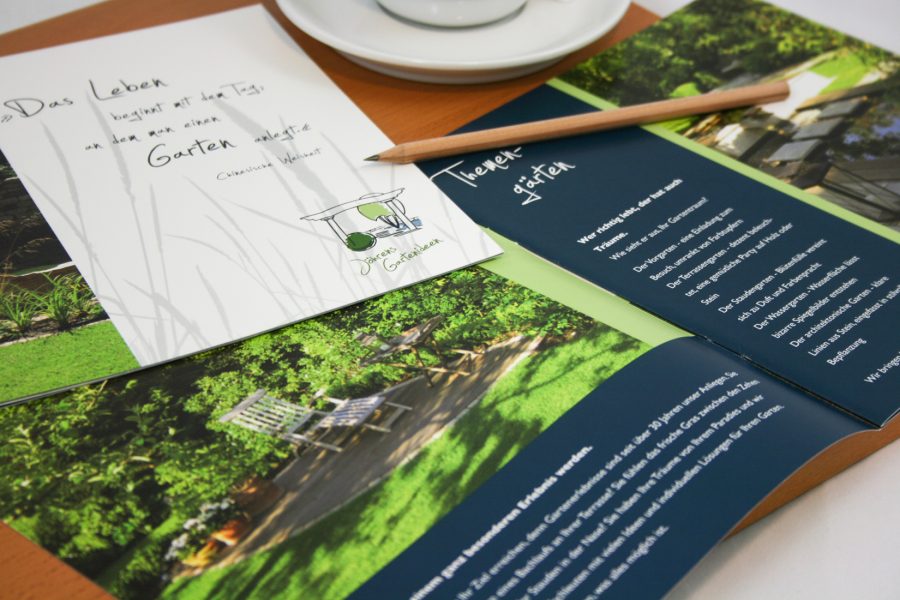 Layout und Produktion einer Imagebroschüre für den Garten- und Landschaftsbau